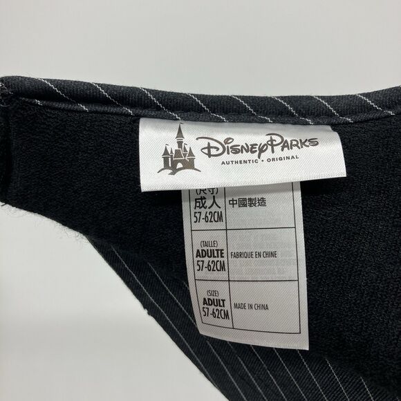 Disney Parks Mickey Mouse Black Pinstripe Visor Adult Embroidered Adjustable Hat - Picture 2 of 11
